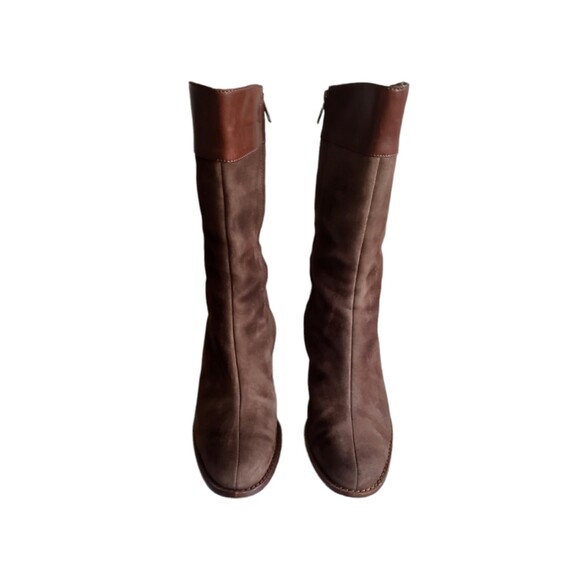 UGG Stella mid calf Leather Suede Brown Zip up Boots 5474 Women's Size 8.5 - Picture 5 of 10